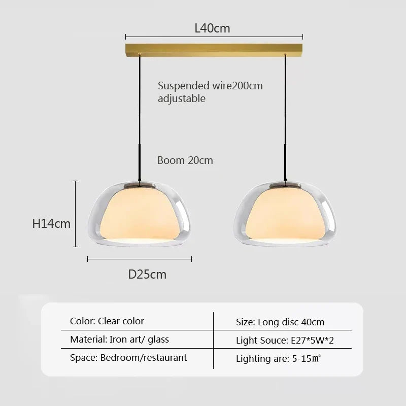 Afralia™ Nordic Glass Pendant Lights: Modern Jelly Shape for Living Room, Bedroom, Kitchen