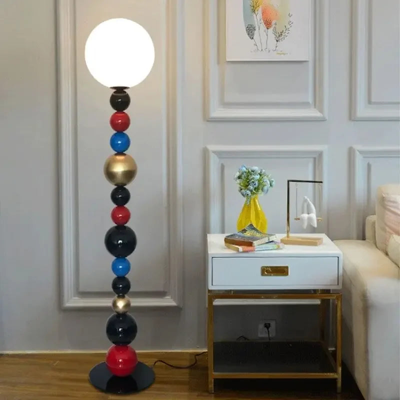 Afralia™ Colorful Glass Ball Floor Lamp Modern Designer for Living Room & Bedroom