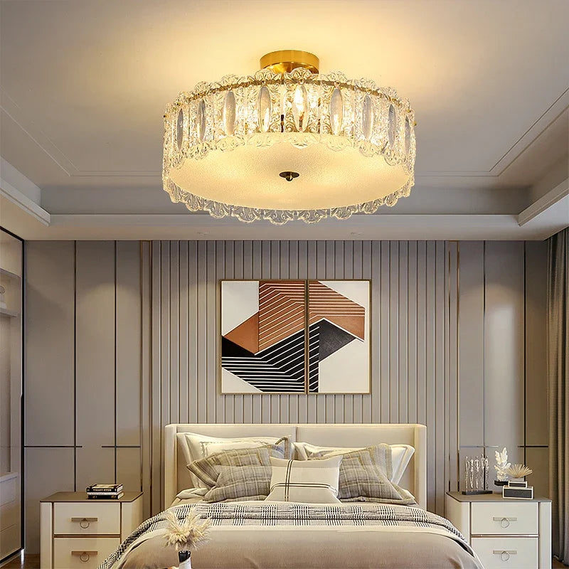 Afralia™ Romantic Glass Chandelier Luxury Ceiling Pendant Light Fixture