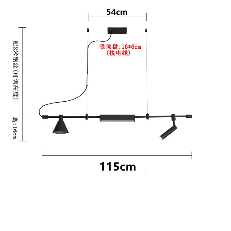 Afralia™ Minimalist Black Chandelier: Designer LED Lighting Fixture for Home Office Kitchen Dining Room