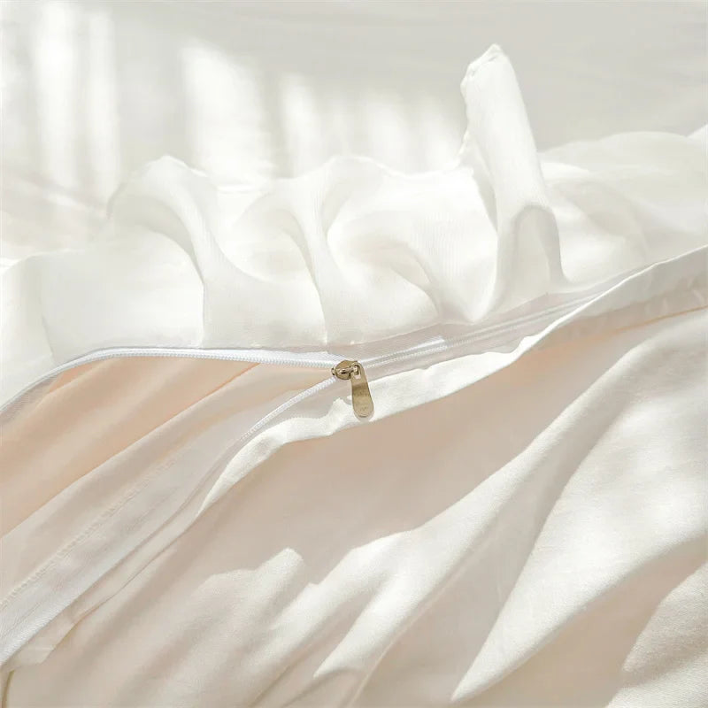 Afralia™ Lace Ruffles Princess Style 100% Cotton Bedding Set