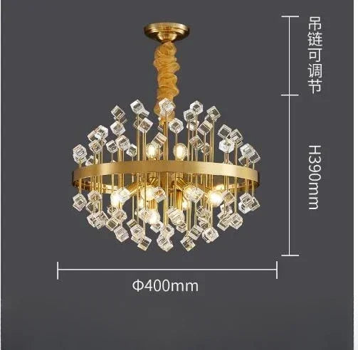 Afralia™ Luxury Glass Chandelier LED Pendant Light for Living Room, Bedroom, and Restaurant