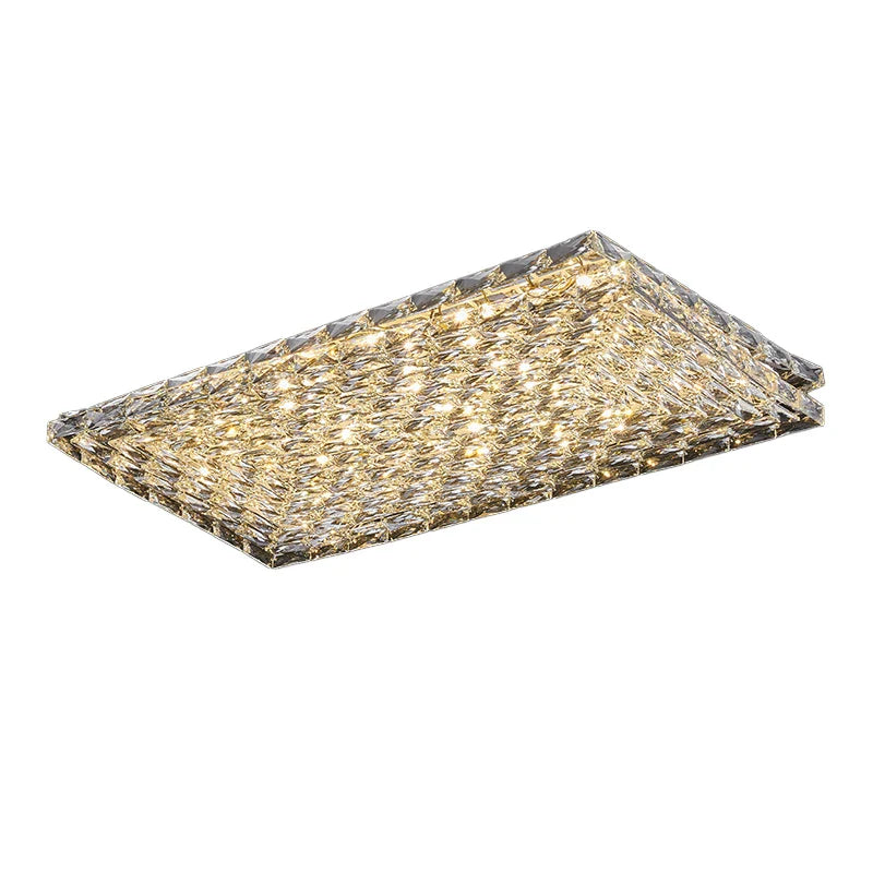 Afralia™ Crystal Square Ceiling Light: Elegant Indoor LED Lighting Fixture for Living Room, Bedroom & Corridor