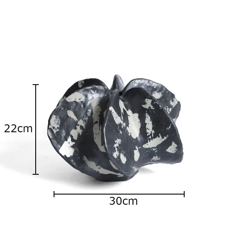 Afralia™ Black Starfruit Coral Vase Resin Desk Decor Modern Floral Room Aesthetic