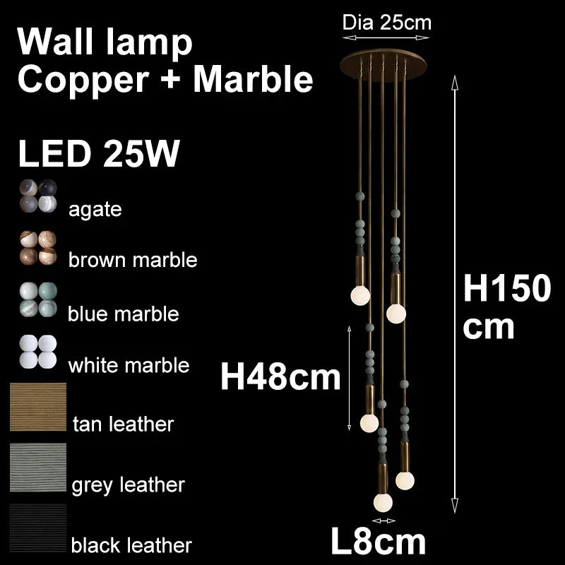 Afralia™ Bronze Marble Copper Wall Lamp for Artistic Indoor Lighting