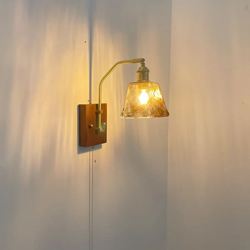 Afralia™ Glass Copper LED Wall Lamp Modern Stair Light Fixtures applique murale