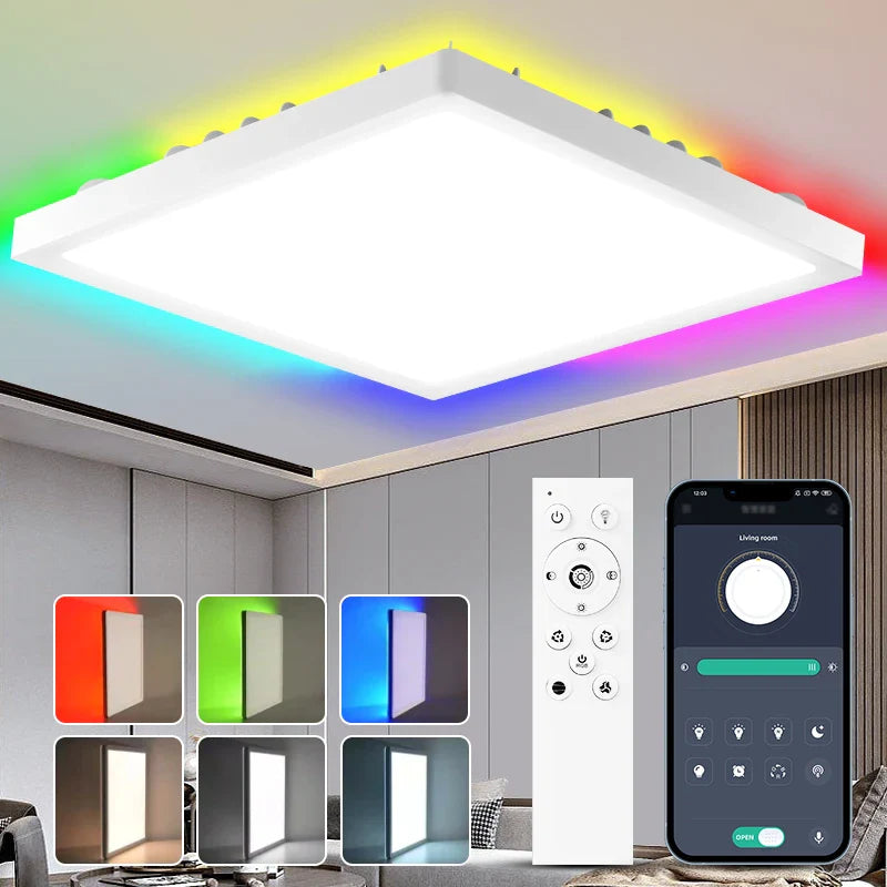 Afralia™ Smart Dimming Wifi RGB LED Ceiling Light for Alexa Home Chandelier