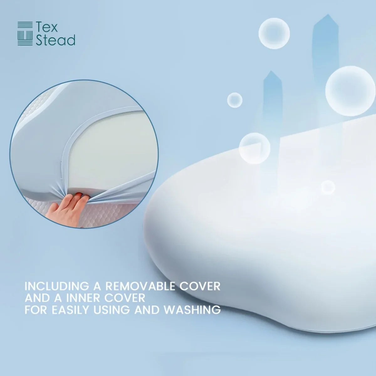 Afralia™ Cloud Orthopedic Memory Foam Pillow with Washable Cover