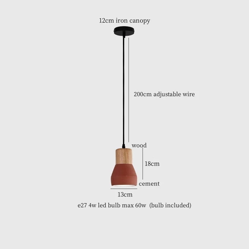 Afralia™ Cement LED Pendant Lamp Industrial Decor Bedroom Living Room Bar Cafe