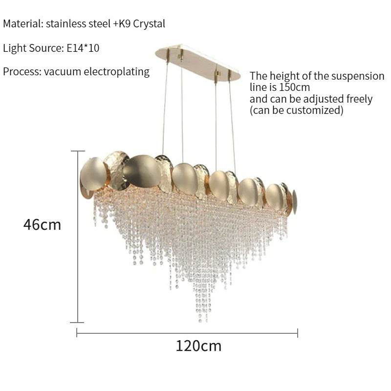 Afralia™ Gold Crystal LED Chandelier: Luxe Ceiling Lighting for Dining Room