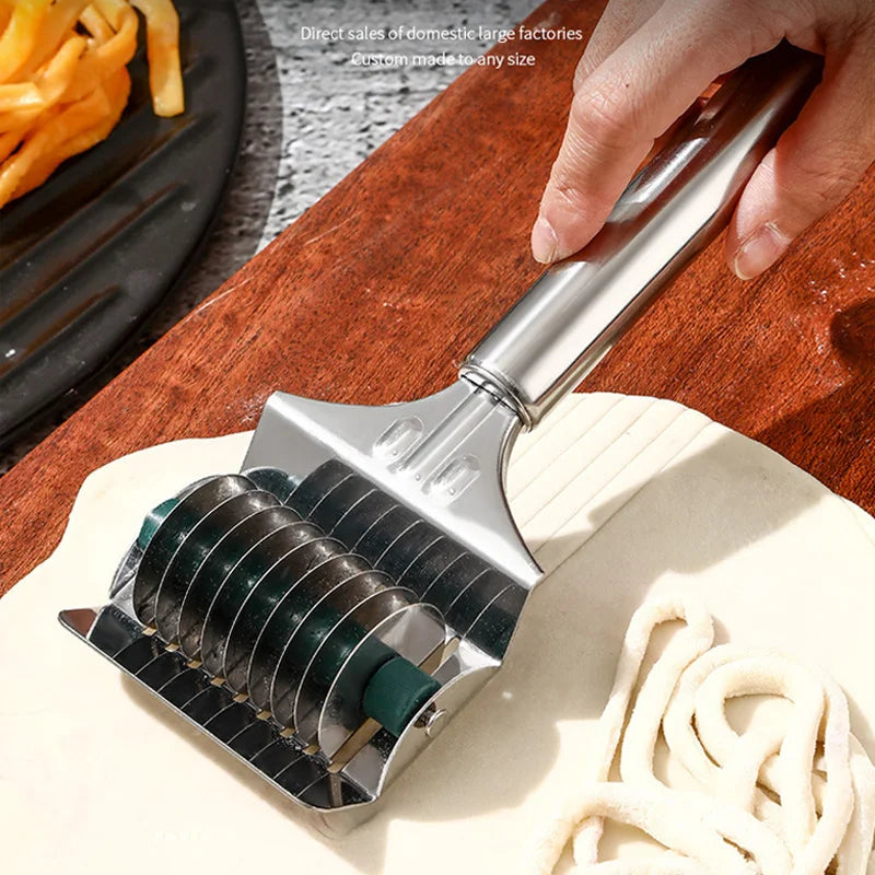 Afralia™ Stainless Steel Noodle Cutter & Pasta Maker Kitchen Gadget - Dough Divider & Herb Crusher