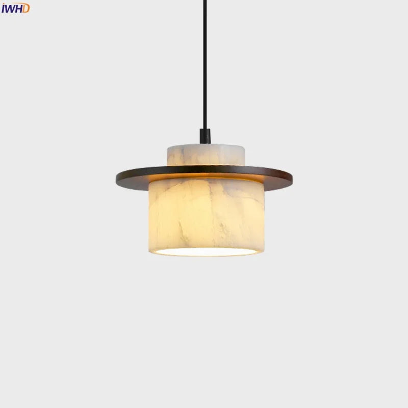 Afralia™ Marble Wood LED Pendant Lamp Modern Interior Nordic Lighting Luminaria