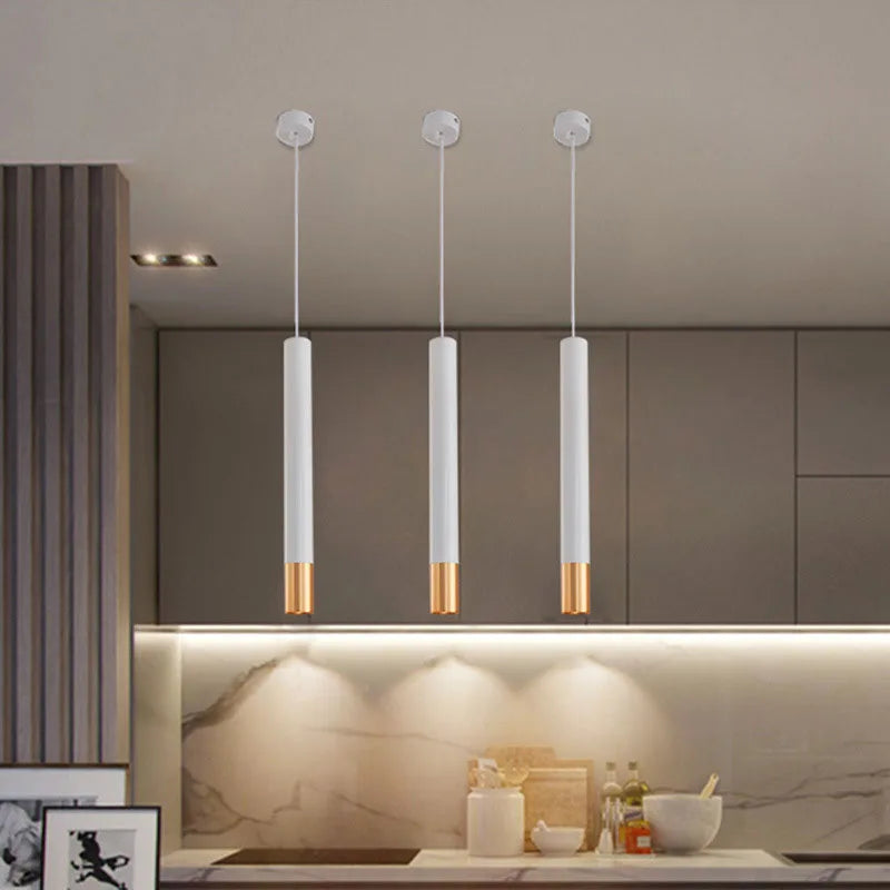 Afralia™ Long Tube Pendant Lights for Kitchen Island LED Indoor Lighting