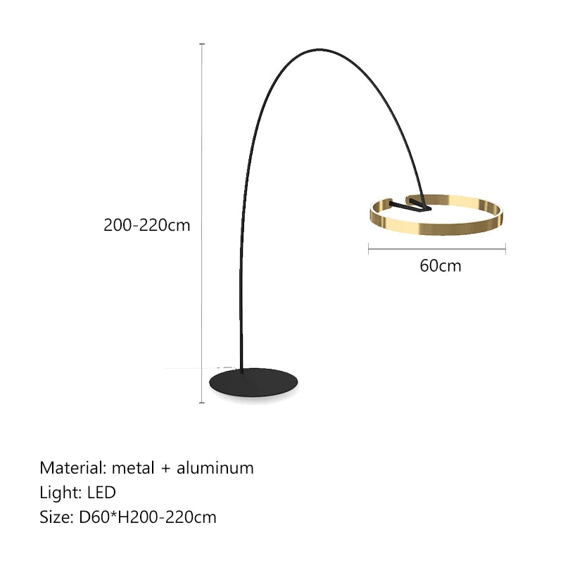 Afralia™ Nordic Ring LED Floor Lamp: Modern Living Room Decor & Bedroom Light