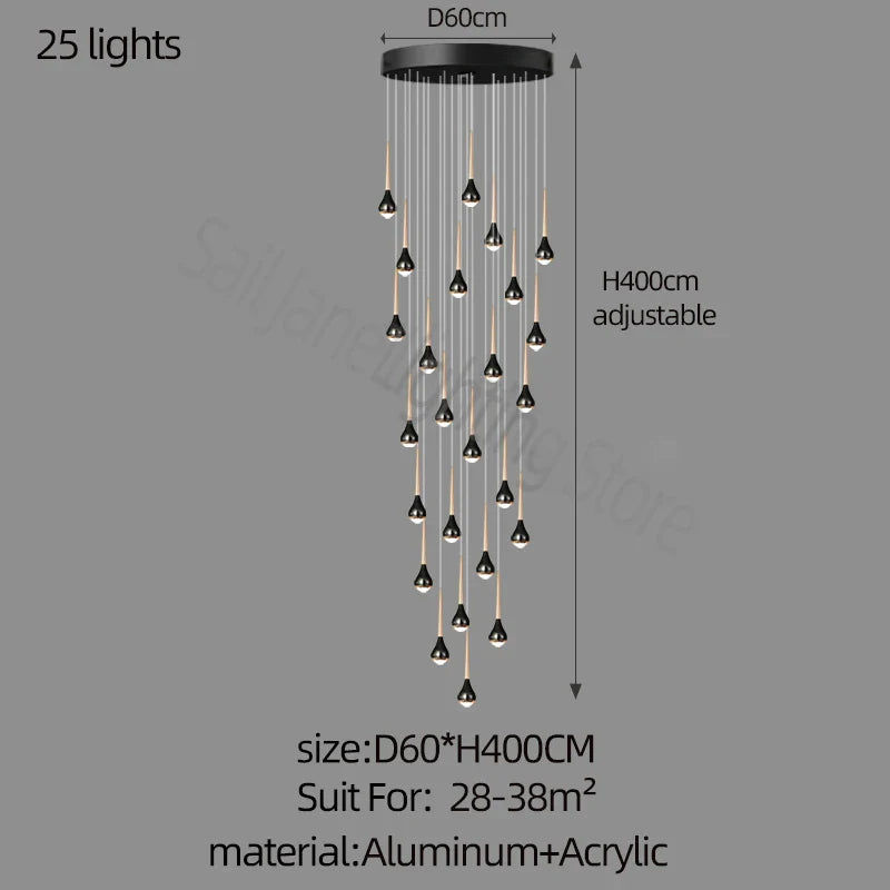 Afralia™ Luxe Loft Chandelier: Nordic Modern Style for Living Room, Hotel, or Apartment