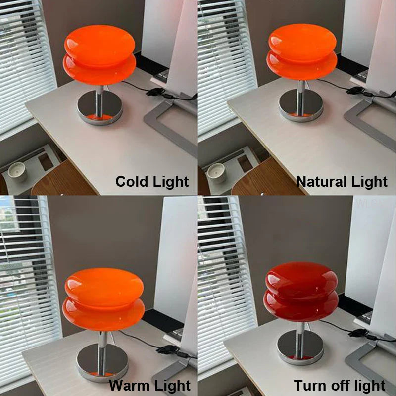 Afralia™ Macaron Glass Table Lamp: Elegant Desk Light for Bedroom and Living Room Décor