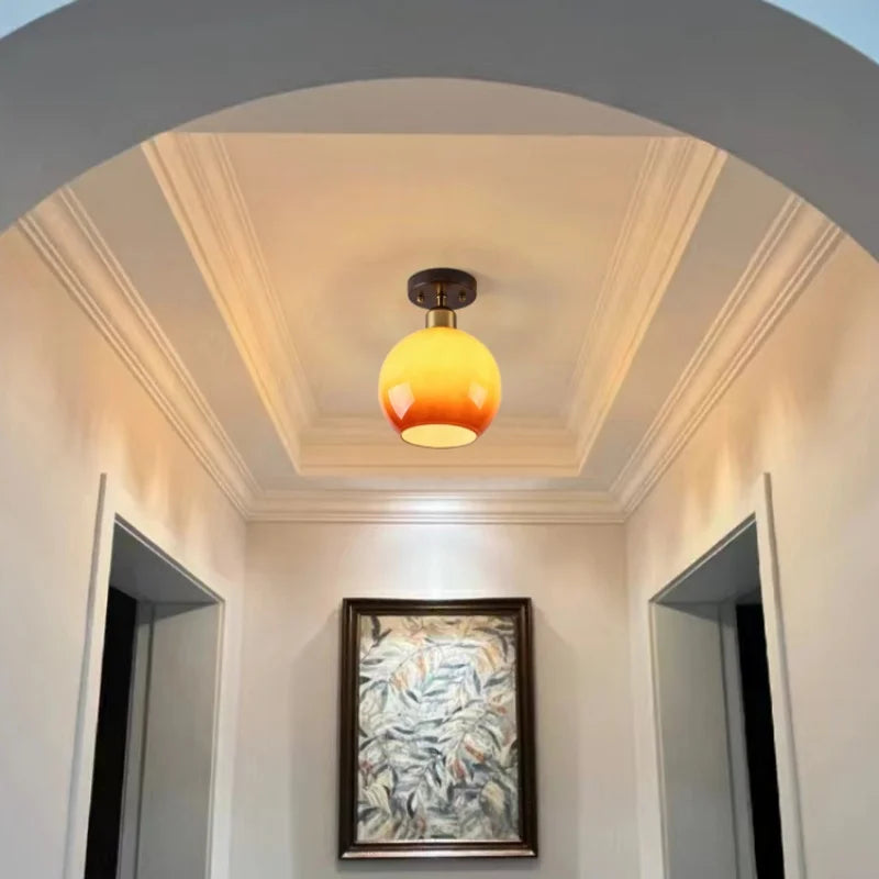 Afralia™ LED Ceiling Lamp Japanese Style Glass Modern Living Room Lighting