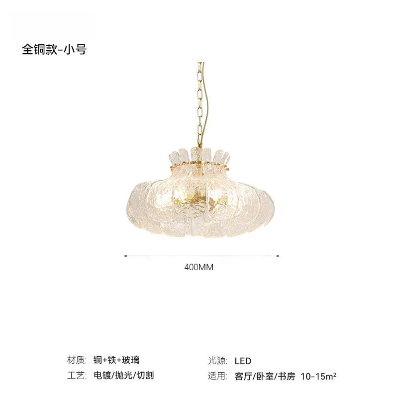 Afralia™ Copper Crystal Glass Pendant Lights LED E27 for Home Decor
