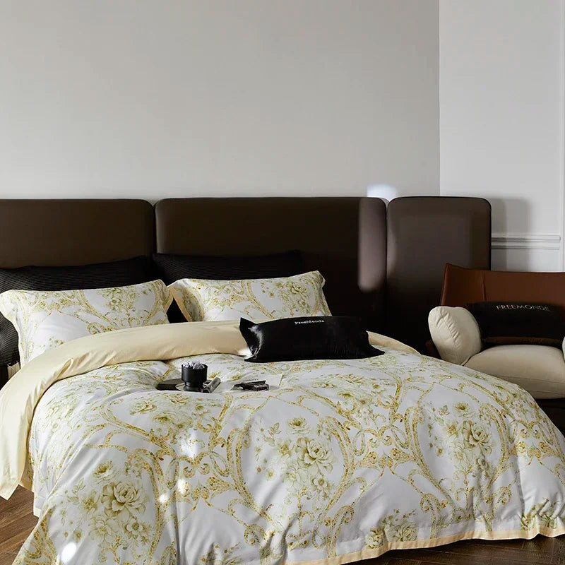 Afralia™ Luxe 100s Egyptian Cotton Bedding Set: Sheet, Blanket, Cover, Pillowcase