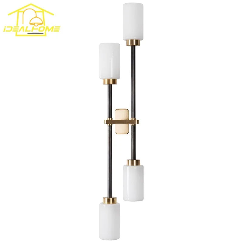 Afralia™ Copper Glass Wall Lamp LED G9 for Living Room Bedroom Studio