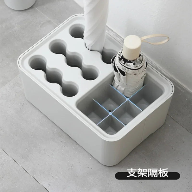 Afralia™ Umbrella Stand Storage Shelf Office Home Nordic Drain Bucket Grey