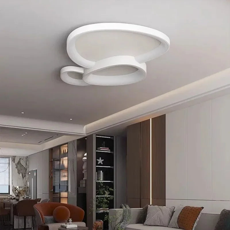 Afralia™ LED Ceiling Chandelier Lights with Remote Control for Living Room, Bedroom, Dining Room