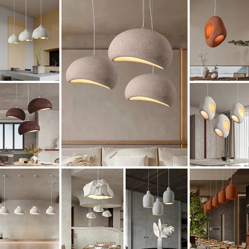 Afralia™ Wabi Sabi Pendant Lamp: Modern LED Hanging Light Fixture for Home Decor & Dining Room