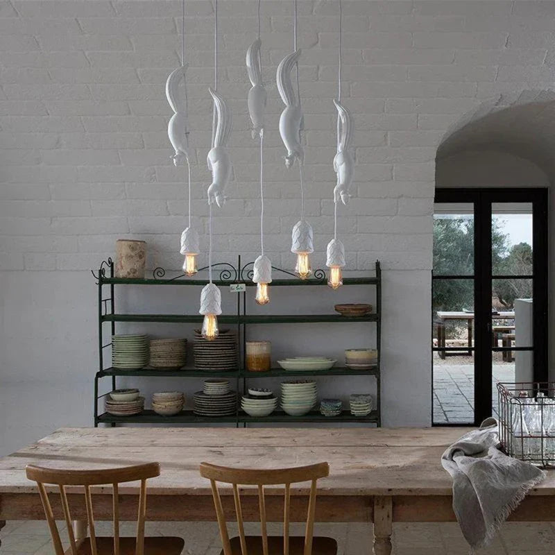 Afralia™ Nordic Squirrel Resin Pendant Light: Modern, Industrial, and LED for Children's Room & Kitchen.