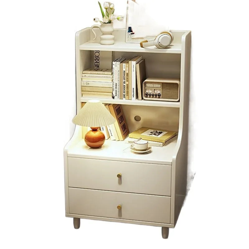 Afralia™ Solid Wood Bedside Tables: Narrow Study & Bedroom Cabinets for Simple Storage & Style