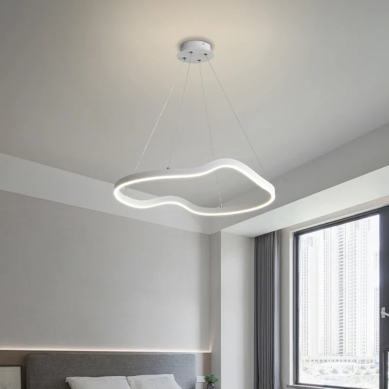 Afralia™ White Black Pendant Light: Modern Indoor Hanging Fixture for Dining Living Bedroom Décor