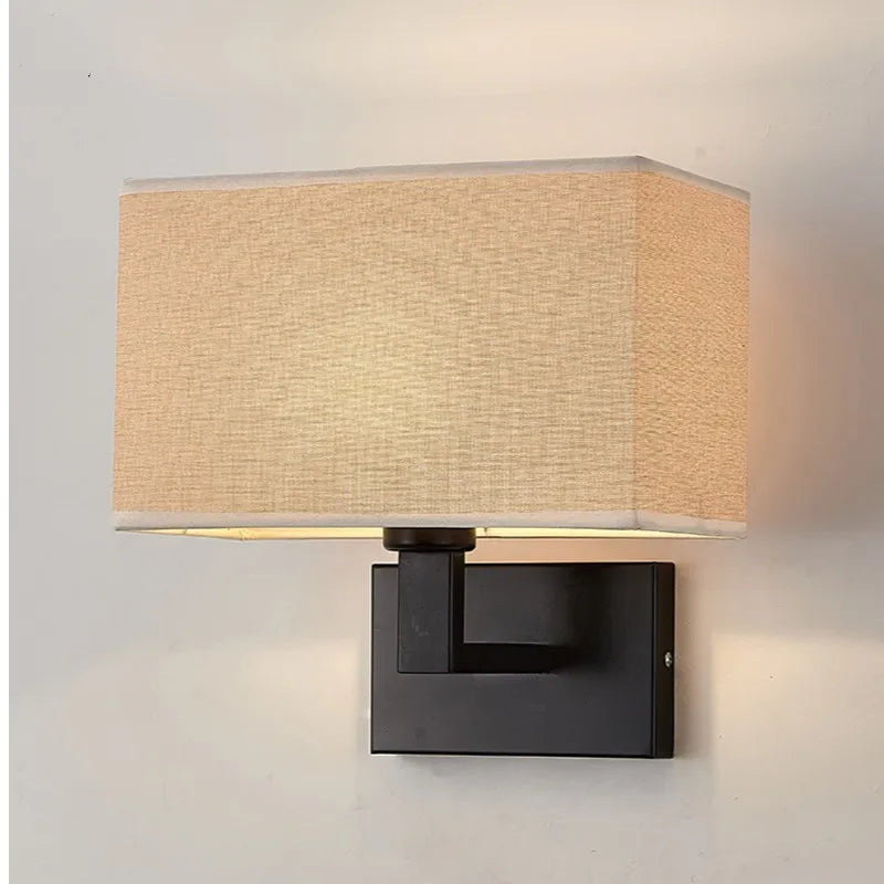 Afralia™ Minimalist Fabric Wall Lamp Wabi Sabi Nordic E27 LED Sconce Lighting Fixtures