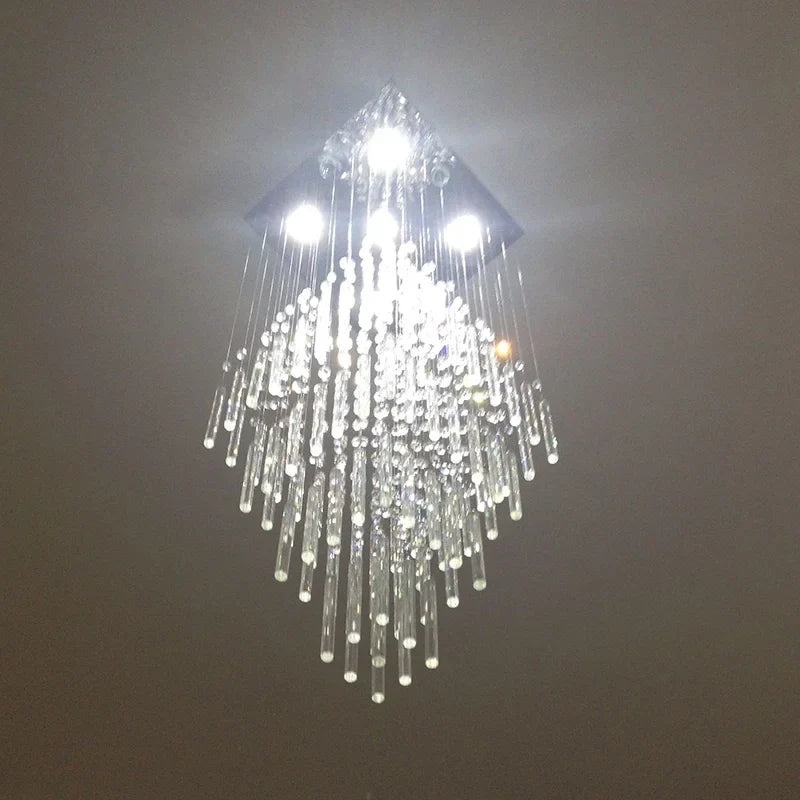 Afralia™ Crystal Ceiling Chandelier Modern Living Room Lighting Fixture Loft Staircase Lustre