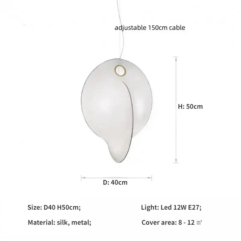 Afralia™ Nordic Silk Chandelier Pendant Lights for Foyer Bedroom Bar, LED Droplight Fixtures