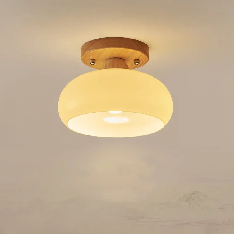 Afralia™ LED Wood Canopy Ceiling Lamp Modern Living Room Light Fixtures