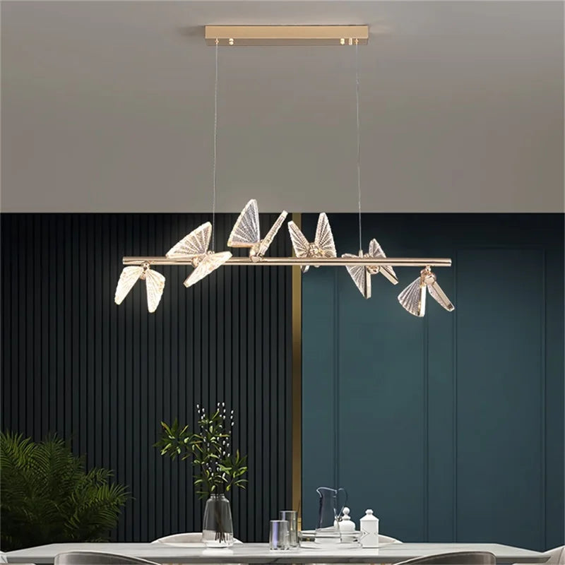 Afralia™ Butterfly LED Chandelier: Modern Hanging Light for Home, Bedroom, Coffee Store & More