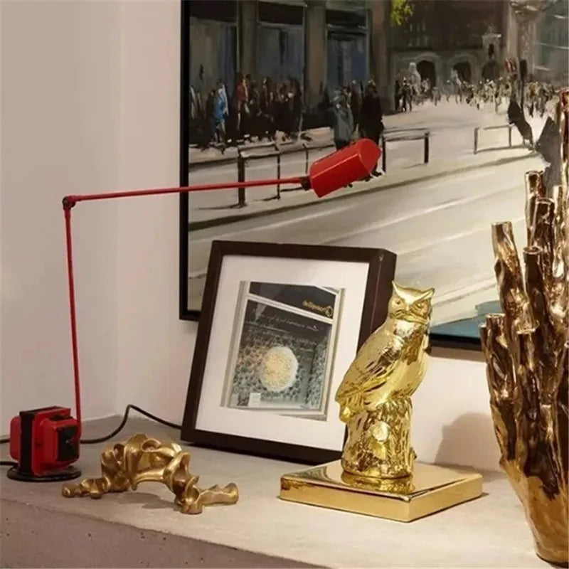 Afralia™ Lumina Adjustable Long Arm Floor Lamp - Industrial Design for Reading and Study Room