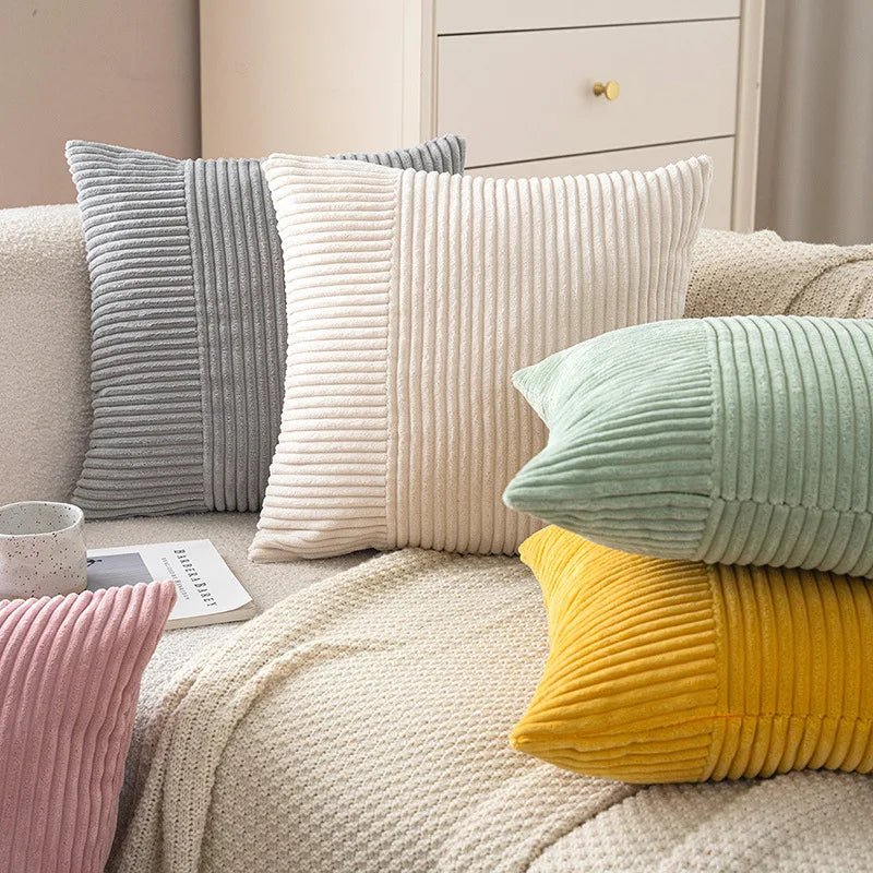 Afralia™ Corduroy Striped Body Pillow: Soft Lumbar Support & Cozy Home Decor