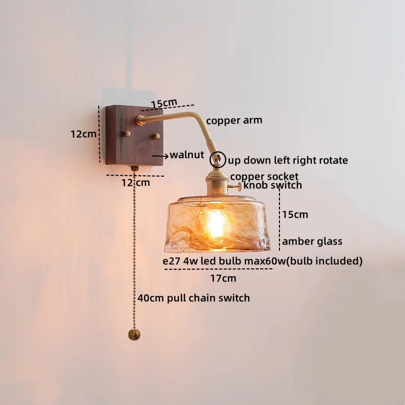 Afralia™ LED Wall Sconce Pull Chain Switch Modern Style Light Fixtures
