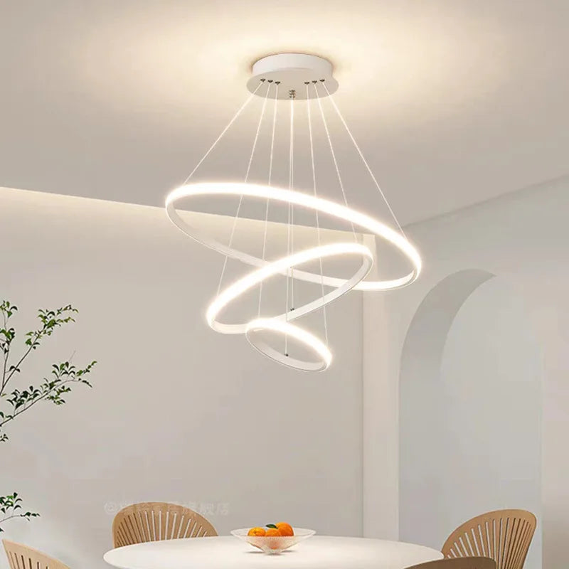 Afralia™ Circles Chandelier Pendant Lamp 3 Rings Ceiling Light