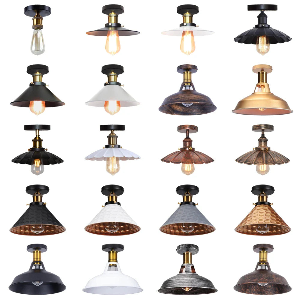 Afralia™ Vintage Industrial LED Metal Ceiling Chandelier Loft Decor E27 Light