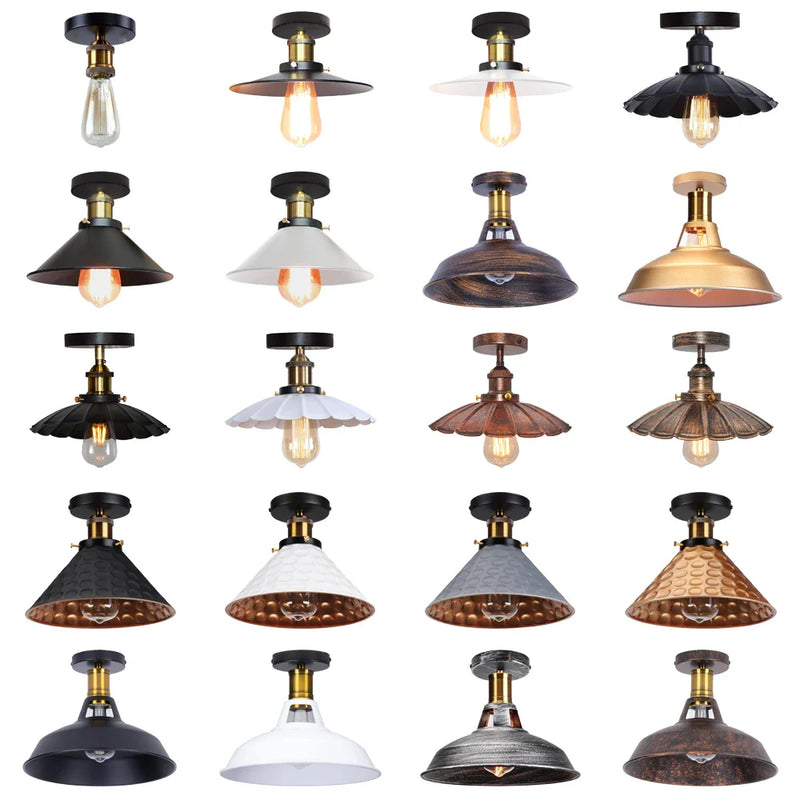 Afralia™ Vintage Industrial LED Metal Ceiling Chandelier Loft Decor E27 Light