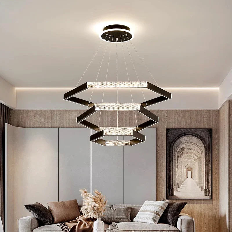 Afralia™ Modern LED Chandelier for Simple Living Room Lighting