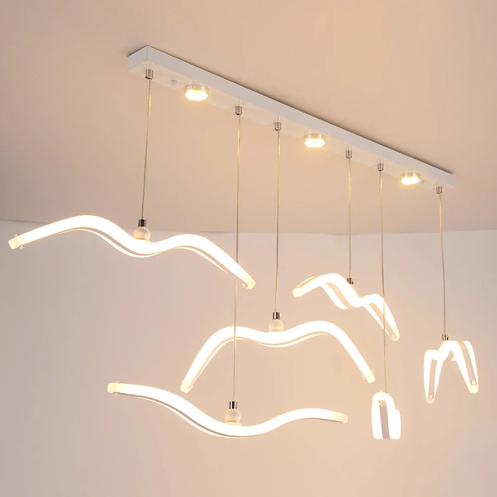 Afralia™ Seagull LED Pendant Light Modern Ceiling Lamp Nordic Chandelier Lumina