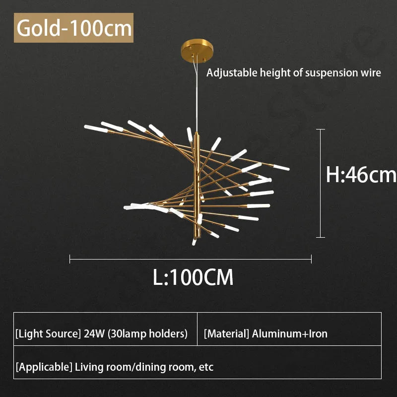 Afralia™ LED Fireworks Ceiling Pendant Light - Modern Luxury Dimmable Room Decoration