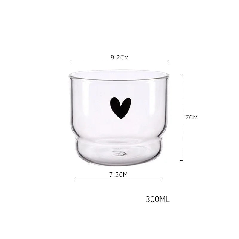 Afralia™ Transparent Glass Coffee Mug Heat Resistant Cup for Home Office Milk Tea Juice