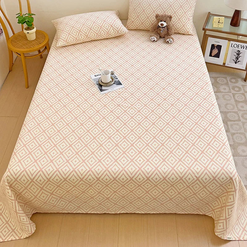 Afralia™ Diamond Pattern Bed Sheet Set: High Quality Polyester, Breathable Cool Mat for Summer