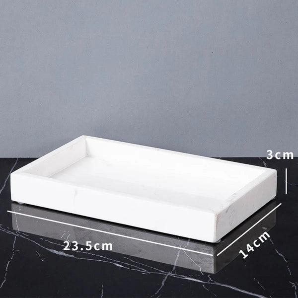 Afralia™ Volakas White Marble Bathroom Set: Soap Dispenser, Toothbrush Holder, Tray