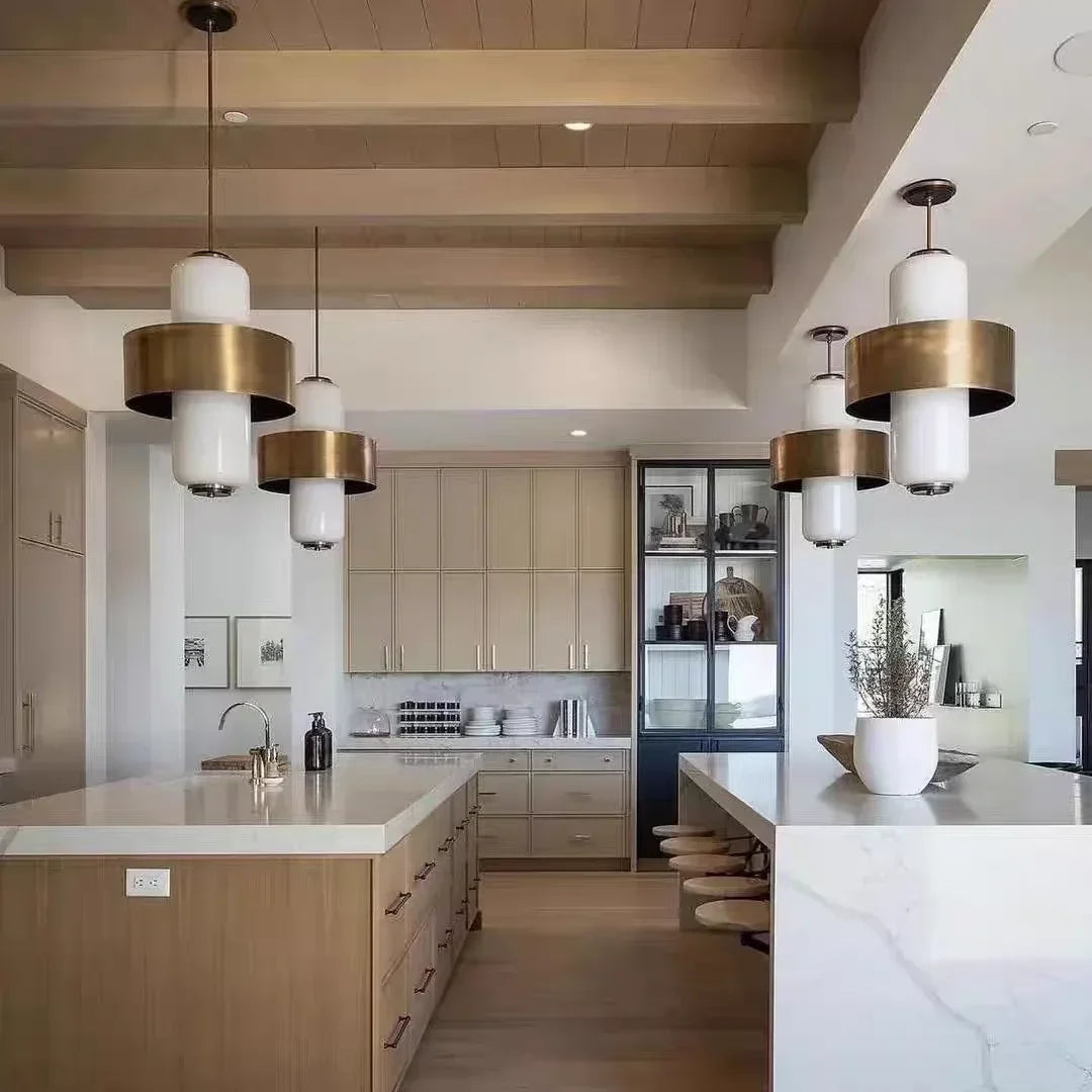 Afralia™ Glass Brass Pendant Light - Medieval Style LED Chandelier for Dining, Kitchen, Bedrooms