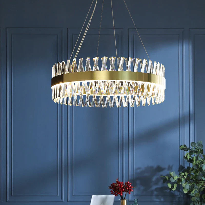 Afralia™ Modern Gold Crystal Ceiling Chandelier for Luxury Living Spaces