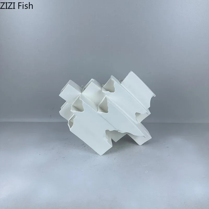 Afralia™ Geometric Ceramic Desk Ornament Minimalism Sculpture Room Decor